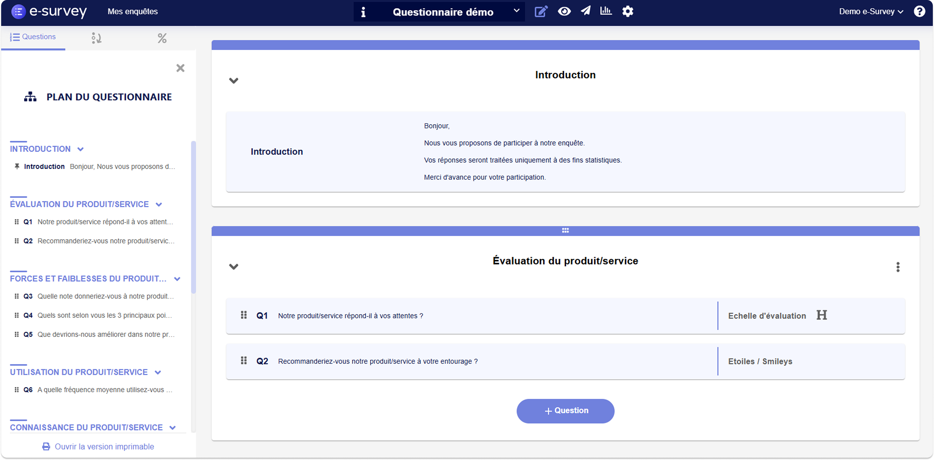 First questionnaire
