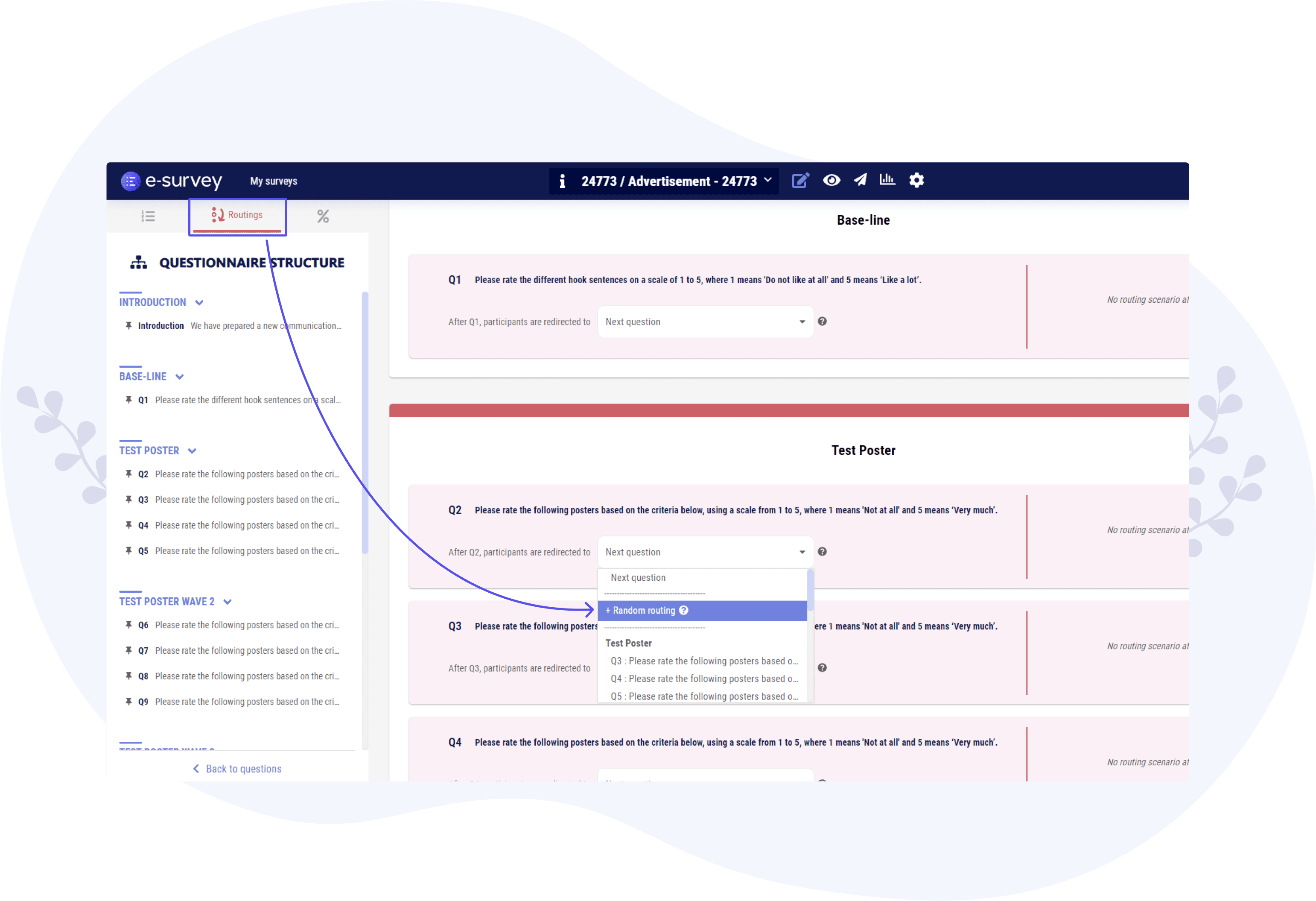 création d'une redirection randomisée
