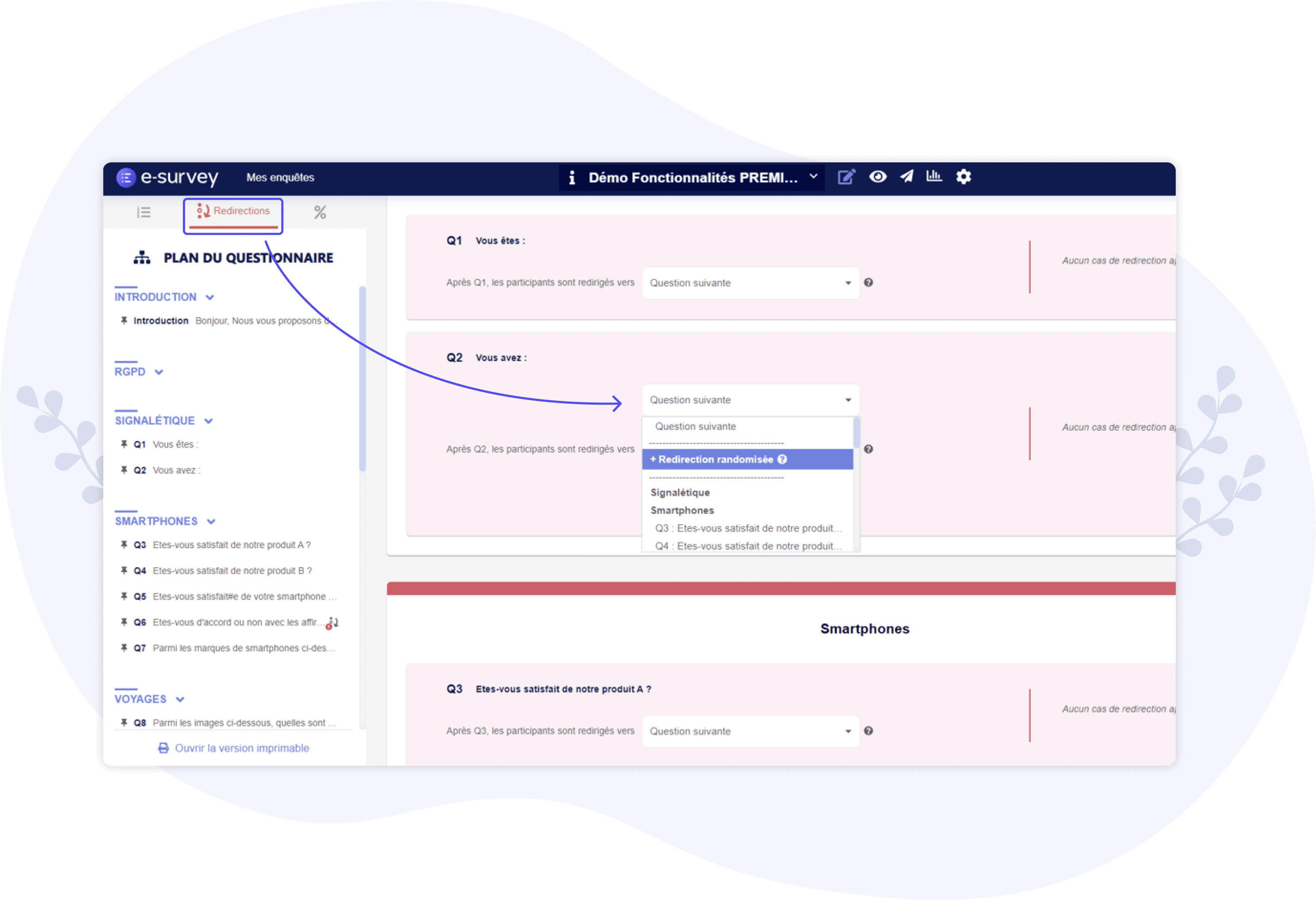 création d'une redirection randomisée