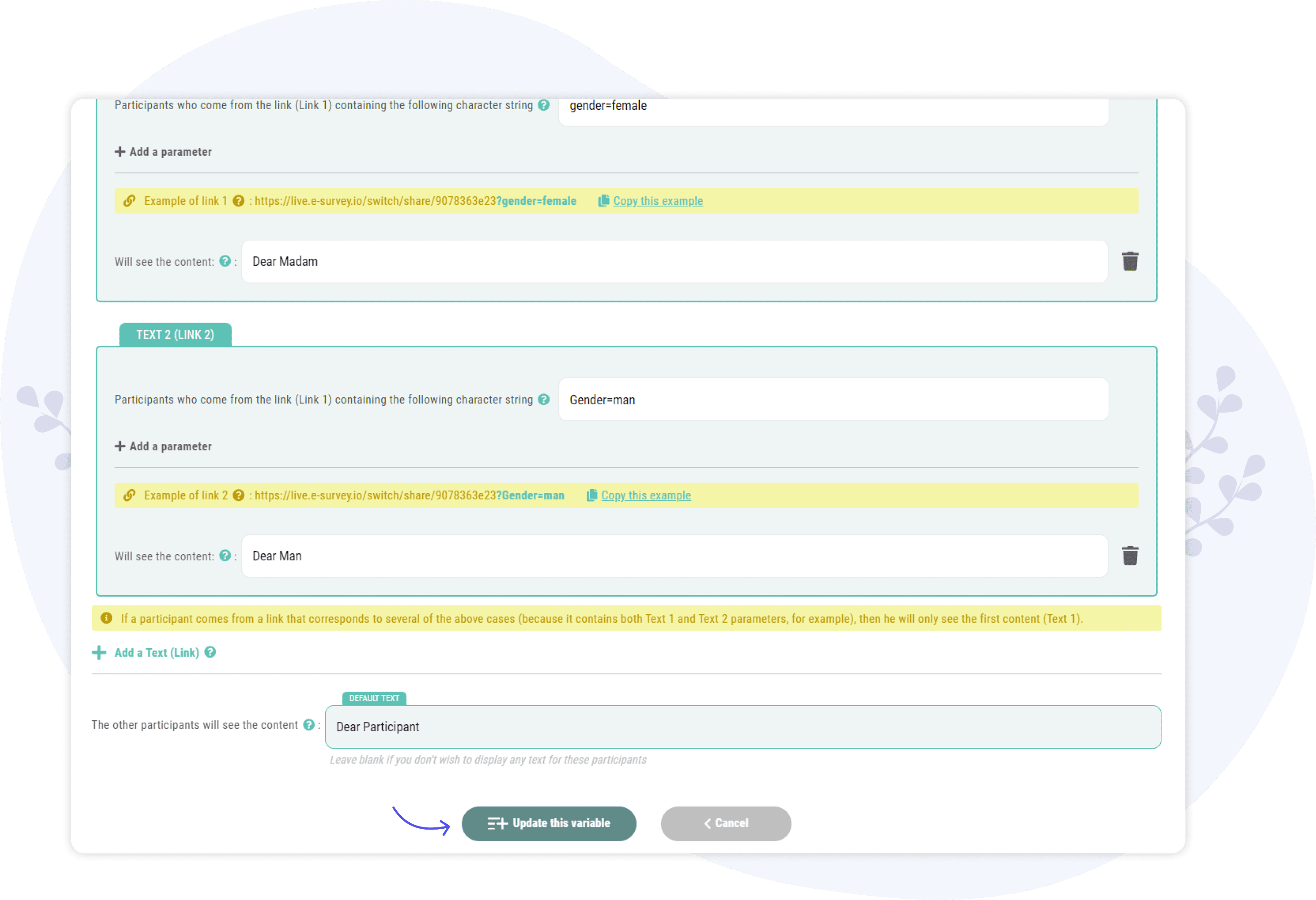 inserer une nouvelle variable personnalisé