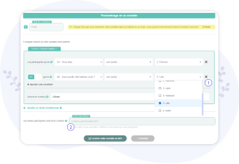 parametrer une variable de type conditional text pc