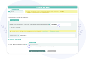 parametrer une variable de type embedded data pc